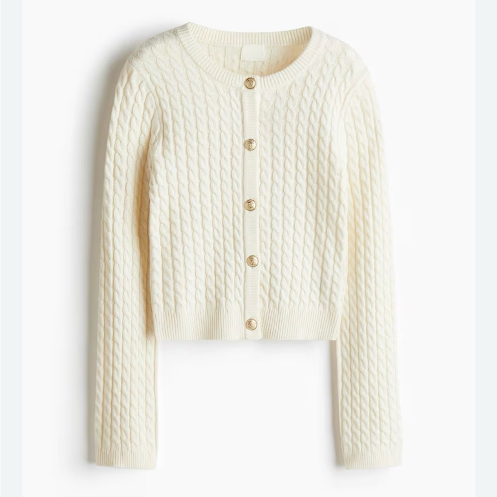 Cato Cream Button-Up Cardigan